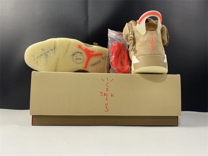 Casual Jordan6 Travis Scott British Khaki DH0690- 4041